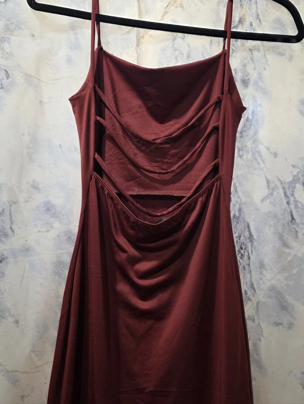 VIBE COWL NECK MIDI SLIP DRESS